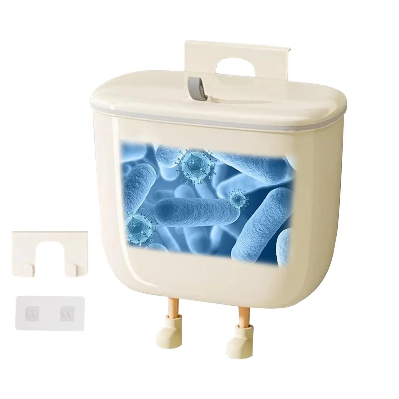 Pattumiera da cucina Pattumiera da bagno con coperchio Simpatico cestino per rifiuti con occhi e gambe Decorazione per parete sotto il lavandino Camera da letto RV