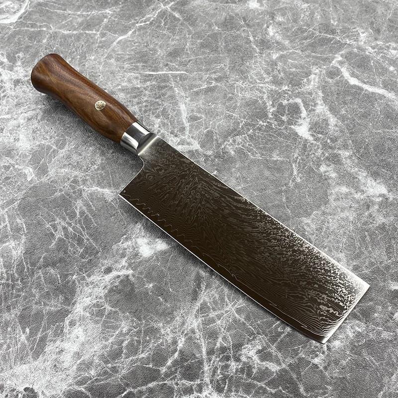6.8 Inch Nakiri Knife 67-layers Damascus Steel Blade Wood Handle Cleaver Meat Slicing Vegetables 10Cr15CoMoV Chef Kitchen Knives