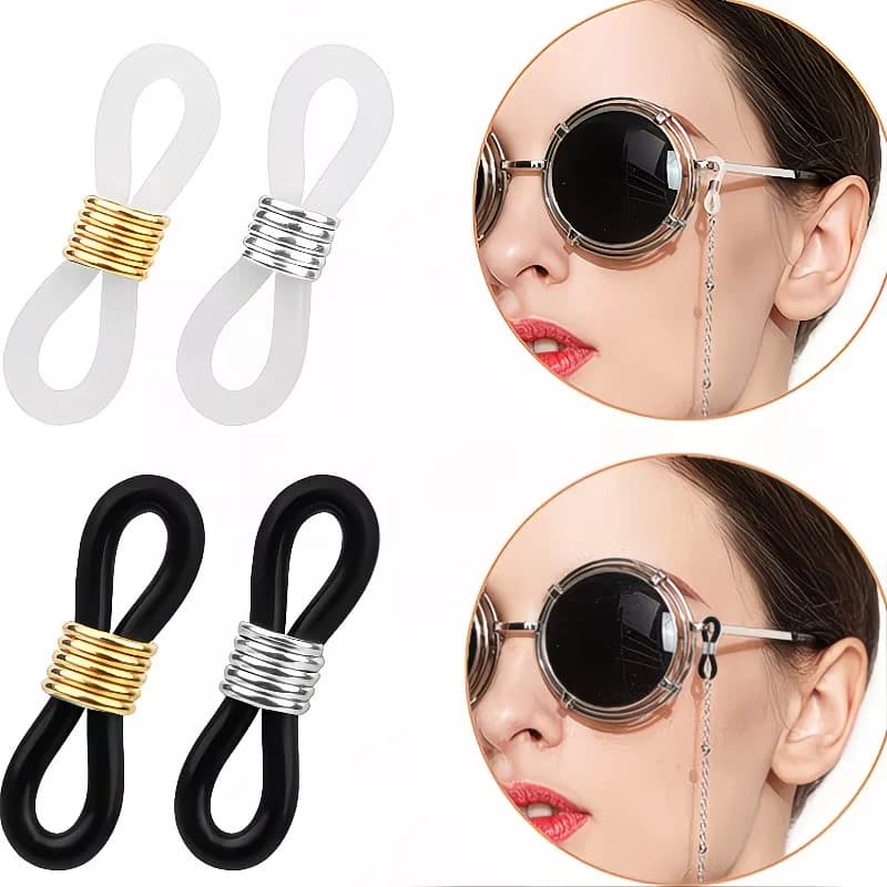25/50Pcs Anti-slip Silicone Rubber Eyeglass Tail Rings, Non-slip Connectors Fasteners, Eyewear Chain Accessories