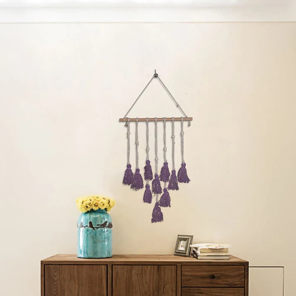 Beautiful Hand-Woven Tassel Wall Catcher Decoration Premium Dream Catcher for Home Wall Car Bedroom Living Room Purple 62x45cm
