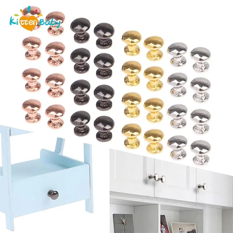8Pcs 1:12 Dollhouse miniatura bronzo antico armadio cassetto manopola mobili Hardware maniglie armadio cucina tira mobili giocattolo