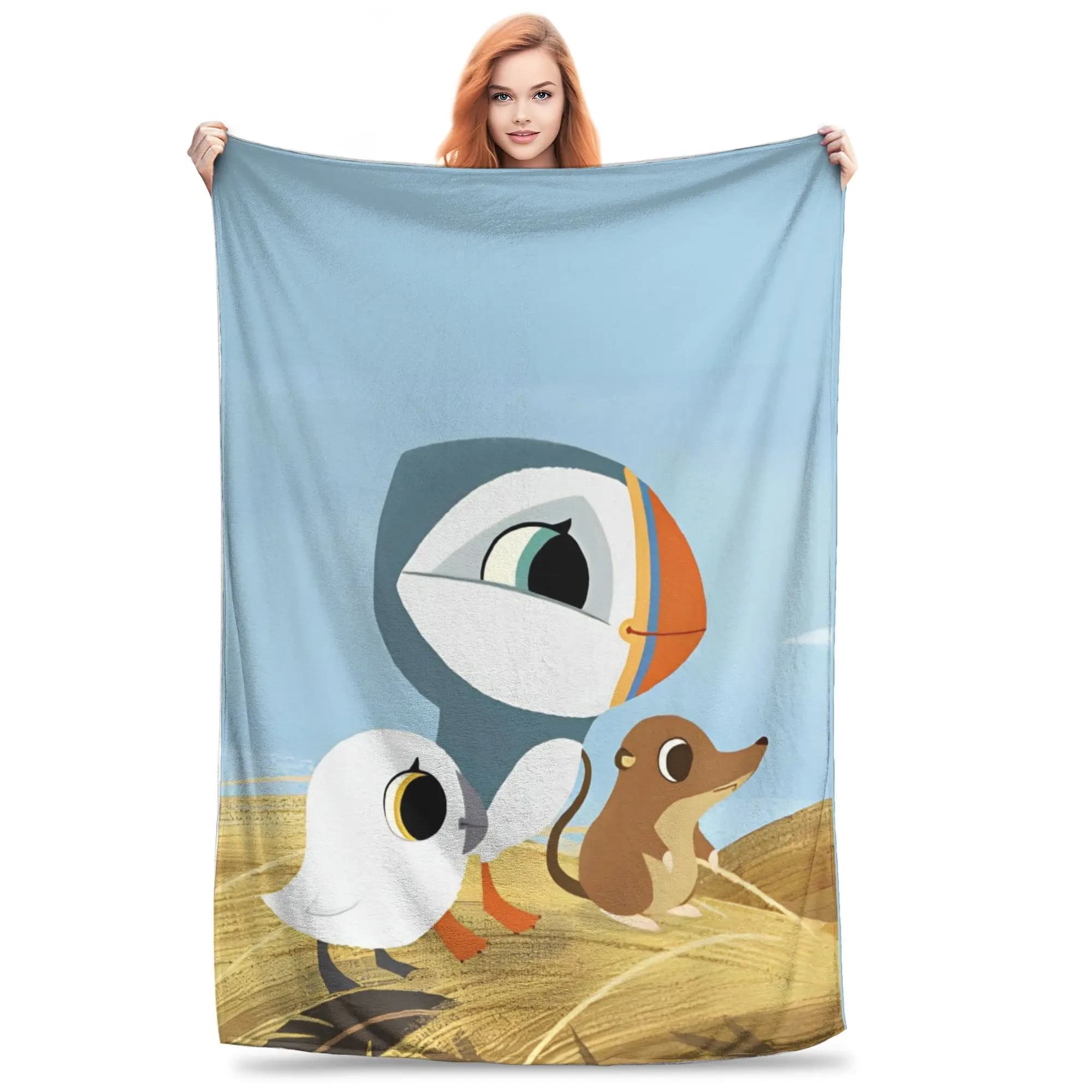 Puffin Rock Cartoon Flannel Blanket Awesome Throw Blanket for Bed Sofa Couch 200x150cm Rug Piece