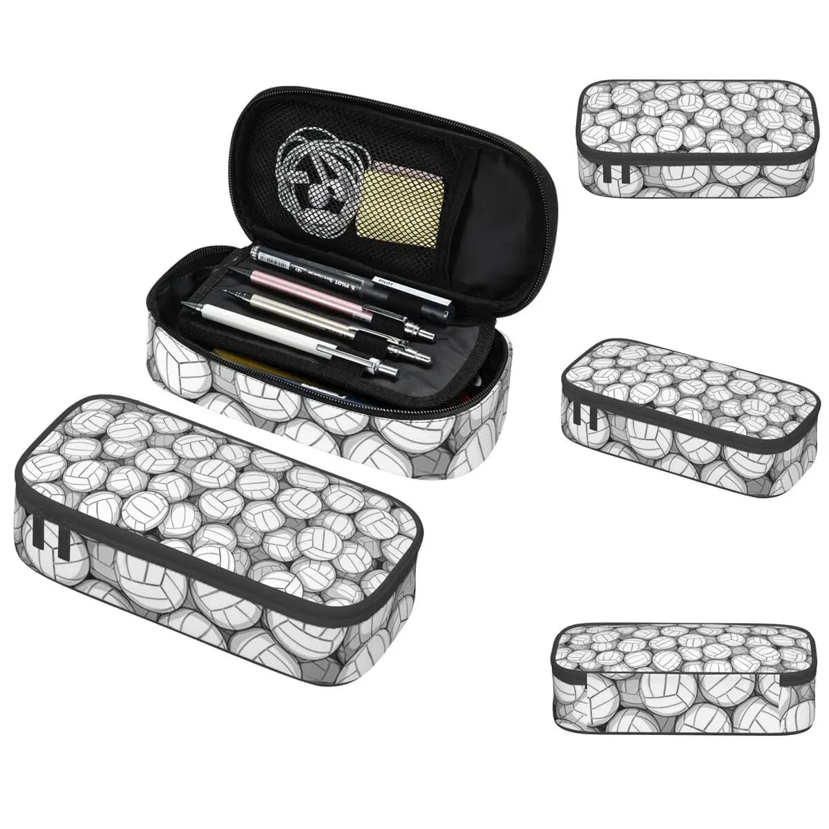 Astuccio bianco con motivo pallavolo per regali per studenti, scatola per penne, borsa per matite, articoli di cancelleria, borsa porta penne