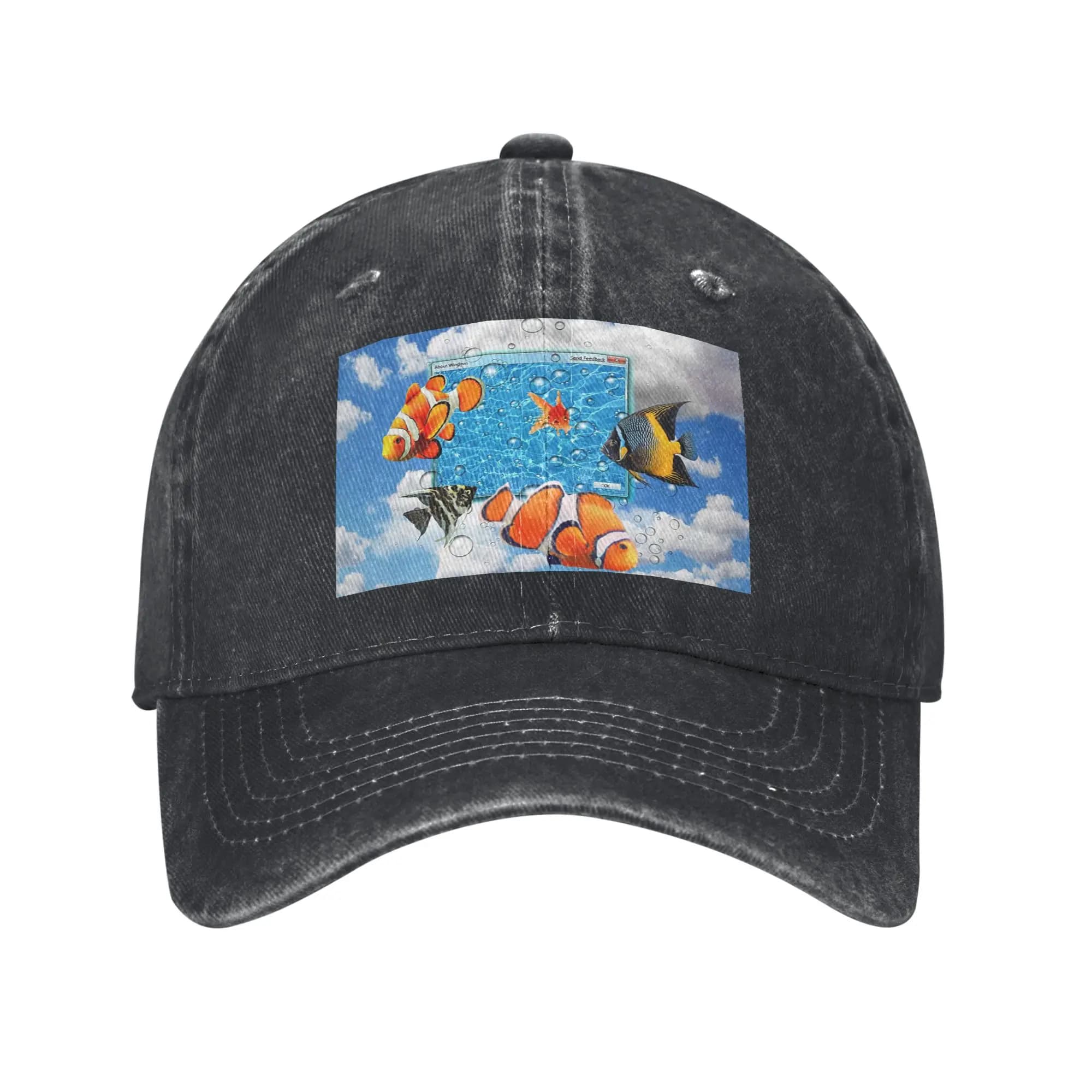 Lavated Denim casual baseball cap Frutiger Aero Fish, adjustable, summer, unisex
