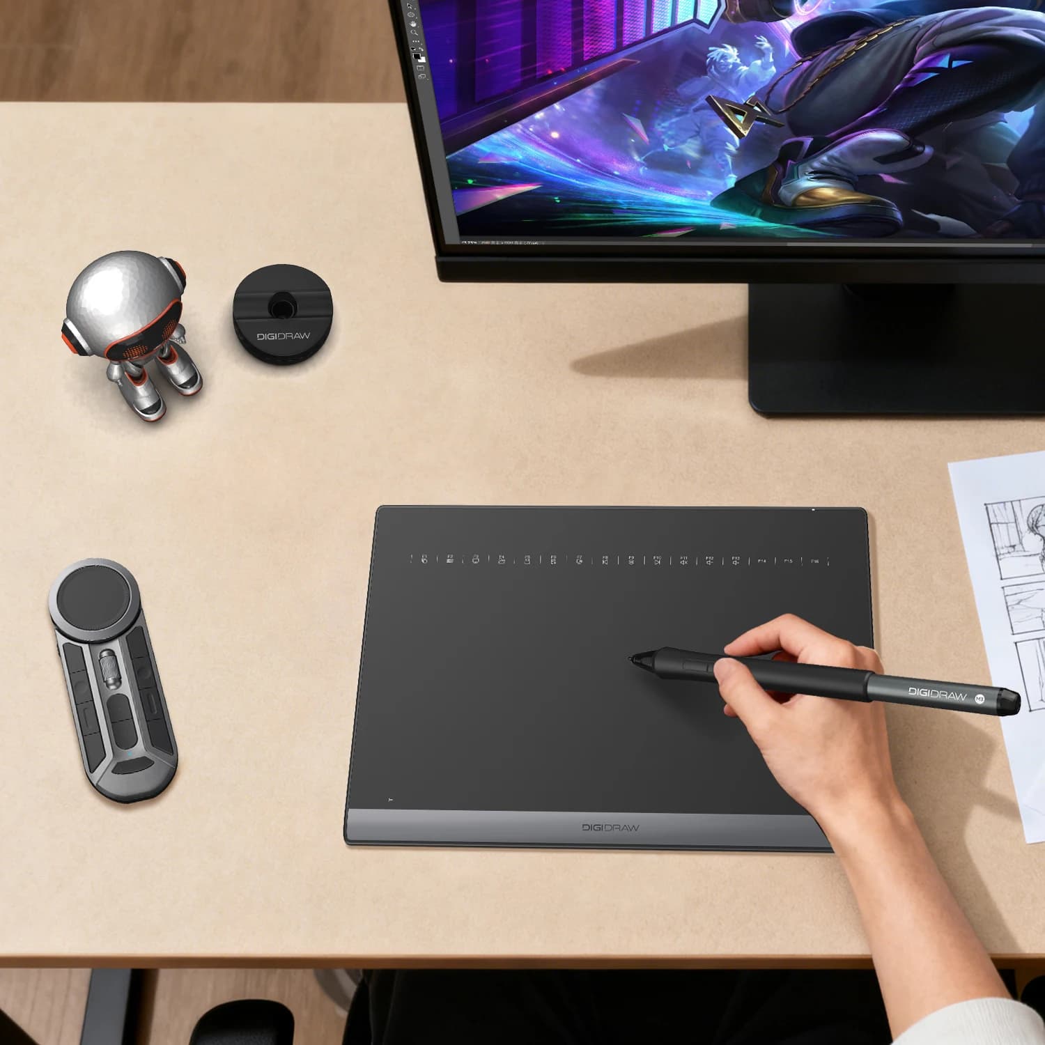 Turing Smart M TW610 Tavoletta Grafica Portatile, Tablet Digitale per Arte, BT 5.0 USB-C, 10*6.25 Pollici