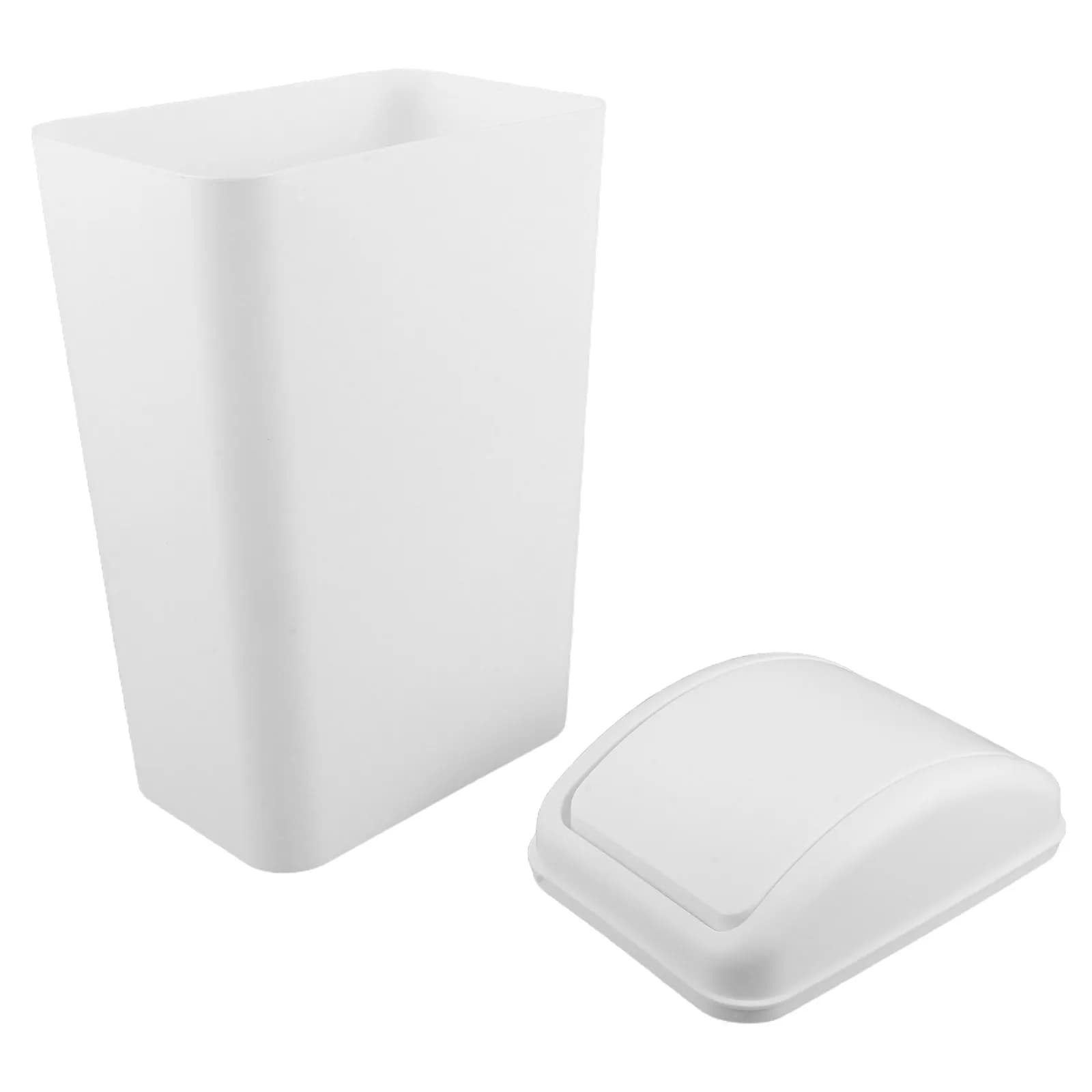 Cestino per Rifiuti in Plastica Sottile con Coperchio a Battente, Contenitore Salvaspazio, Bidone Stretto per Cucina, Bagno, Camera da Letto, Interni