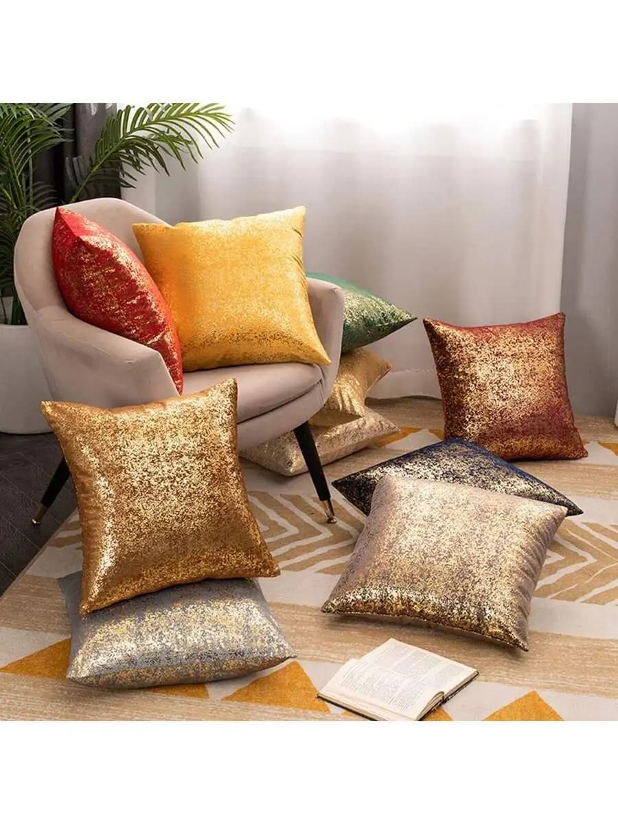 Luxury Velvet Sequin Print Decorative Pillow Cover Modern Sofa Backrest Cushion Case