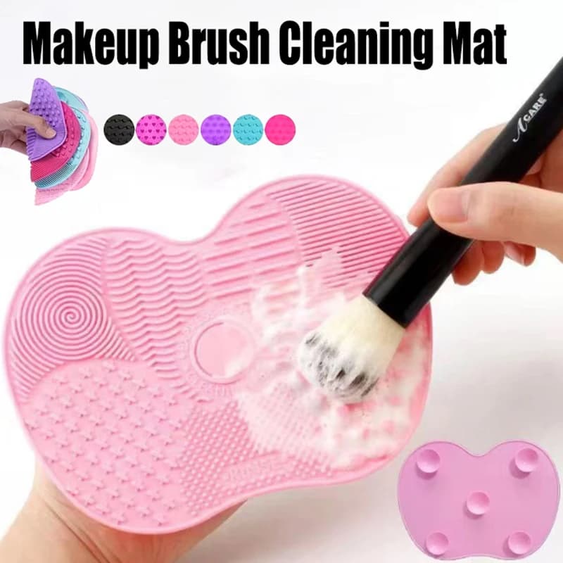 Silicone Makeup Brush Cleaning Mat, Suction Anti-Slip Washing Tool for Foundation & Eyeshadow Brushes