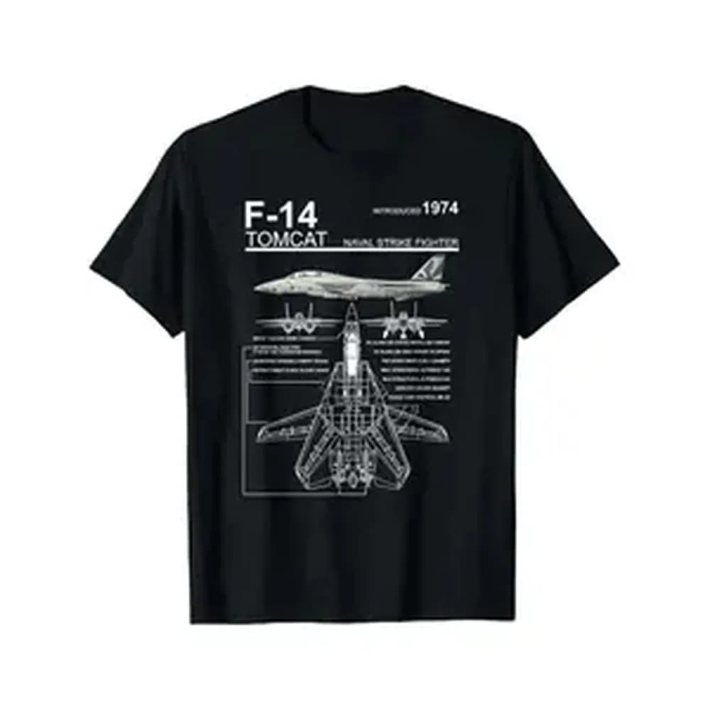 F-14 Tomcat Naval Fighter Jet T-Shirt - Aviation Design with F-14 Aircraft & Lettering, Casual Round Neck Short Sleeve Tee for Aviation Enthusiasts, Summer Casual Wear or Themed Events,dinosaur