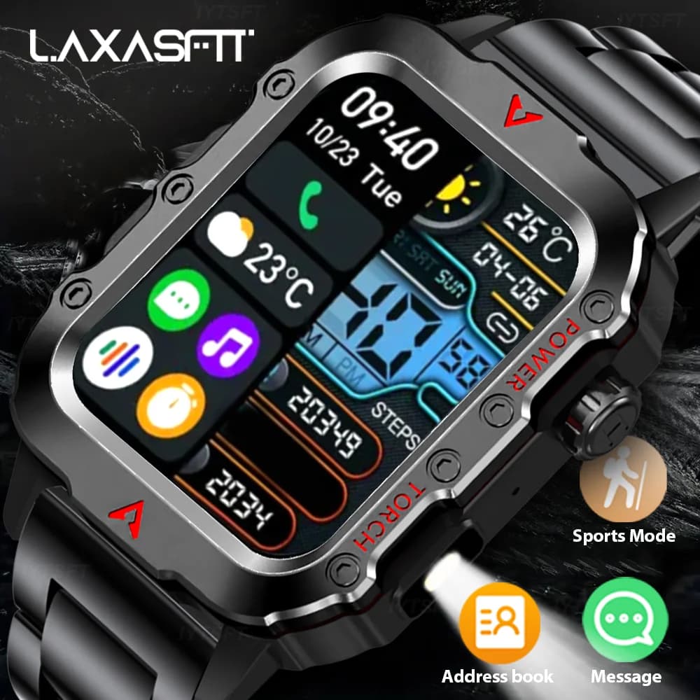 KESHUYOU 2025 New Sport Bluetooth Watch Smart Talk LED Flashlight Multi-function Air Sports Open Watch for Women Men