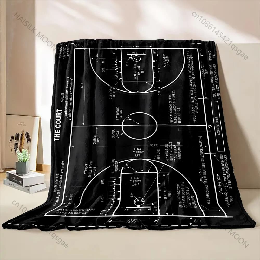 Coperta con stampa delle dimensioni del basket, calda, morbida e soffice, per bambini e adulti, per divano, letto, casa, viaggi, campeggio