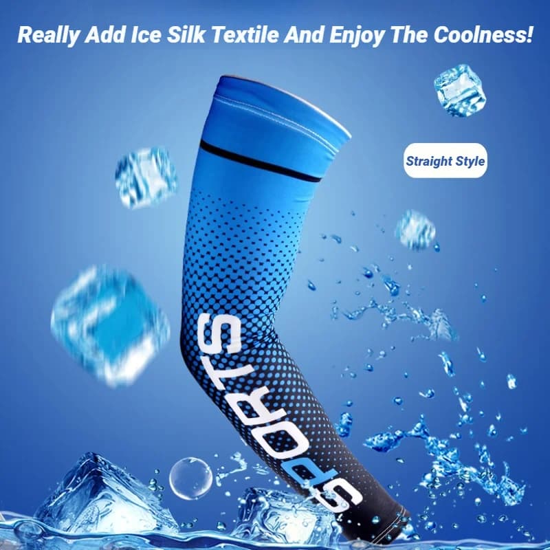 2PCS Summer Fashio Sunscreen Ice Silk Sleeve UV Sun Protection Cooling Anti-Slip Arm Sleeves Men Women Outdoor Sport Cycling