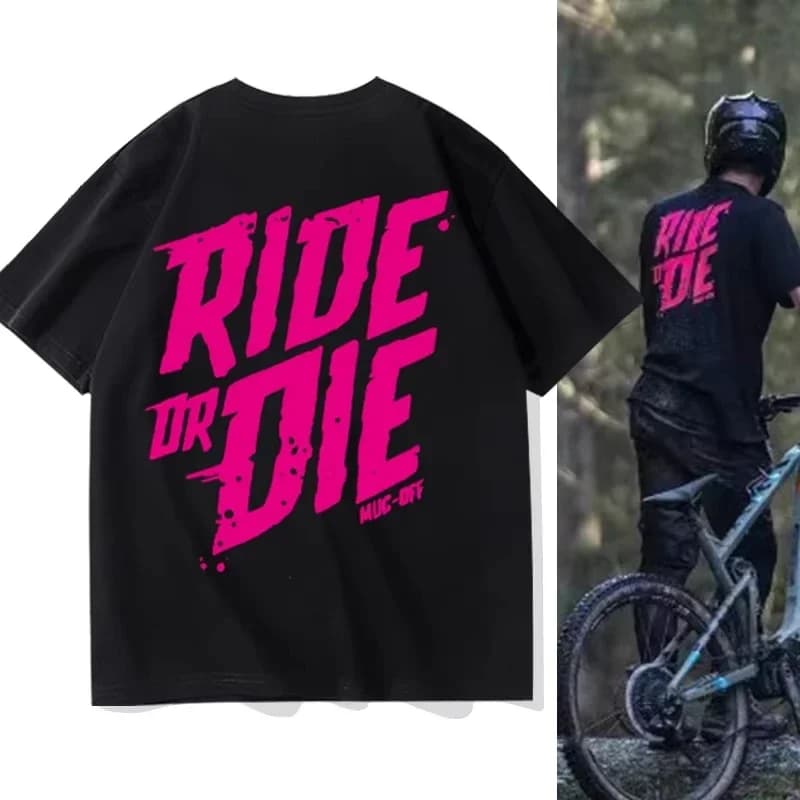 2026 New Cycling Wear Bike Ride or Die Loose Summer Cotton MUCOFF Short-sleeved T-shirt for Men and Women Tops S-5XL