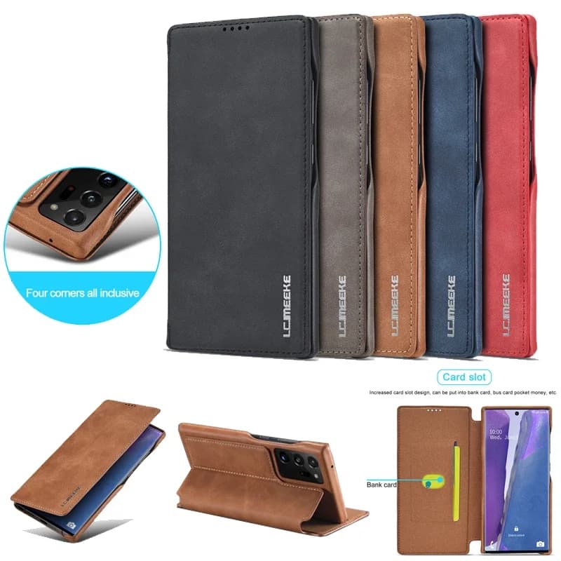 Custodia in pelle sottile di lusso Flip Cover per iPhone 15 14 13 12 Mini 11 Pro XS Max XR 8 7 Plus SE2 Folio Stand Slot magnetici Coque