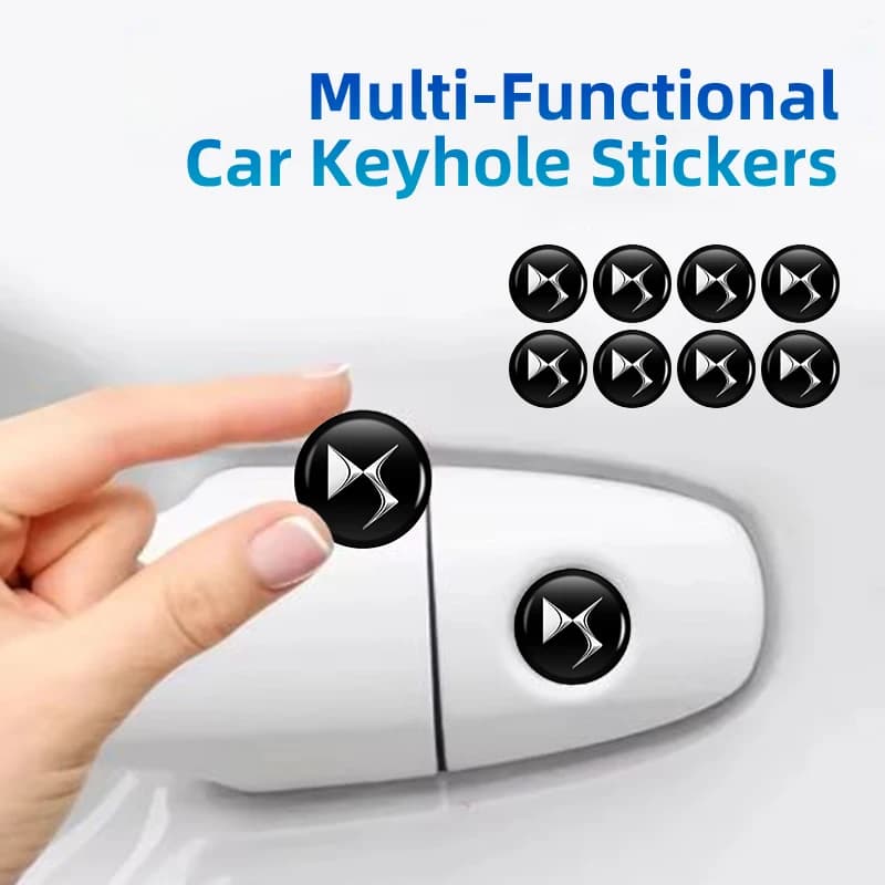 4pcs Car Handle Door Keyhole Lock Core Protective Cover Stickers For DS SPIRIT DS3 DS4 DS4S DS5 5LS DS6 DS7 DS9 WILD RUBIS E-Ten