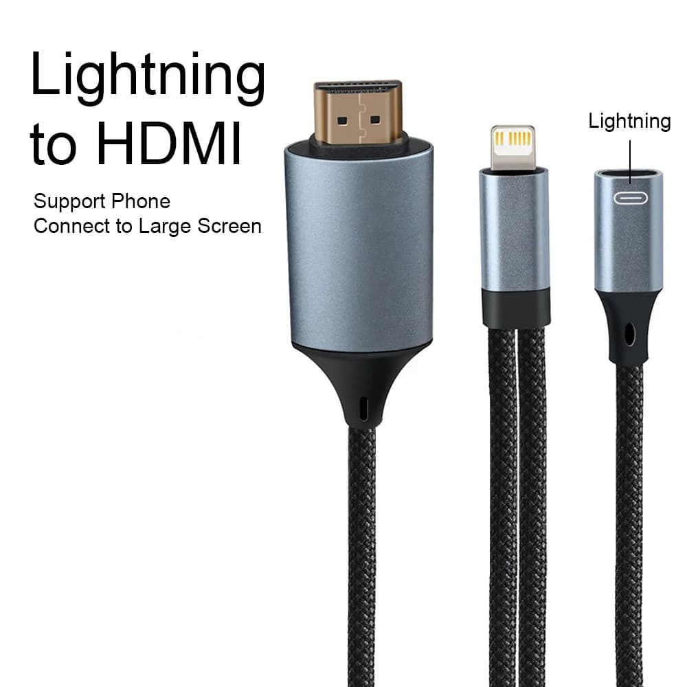 Lightning HDMI cable for iPhone to TV, 1080P HD display with charging port for iPhone 14 12 11 Pro Max 7 8 XS XR SE