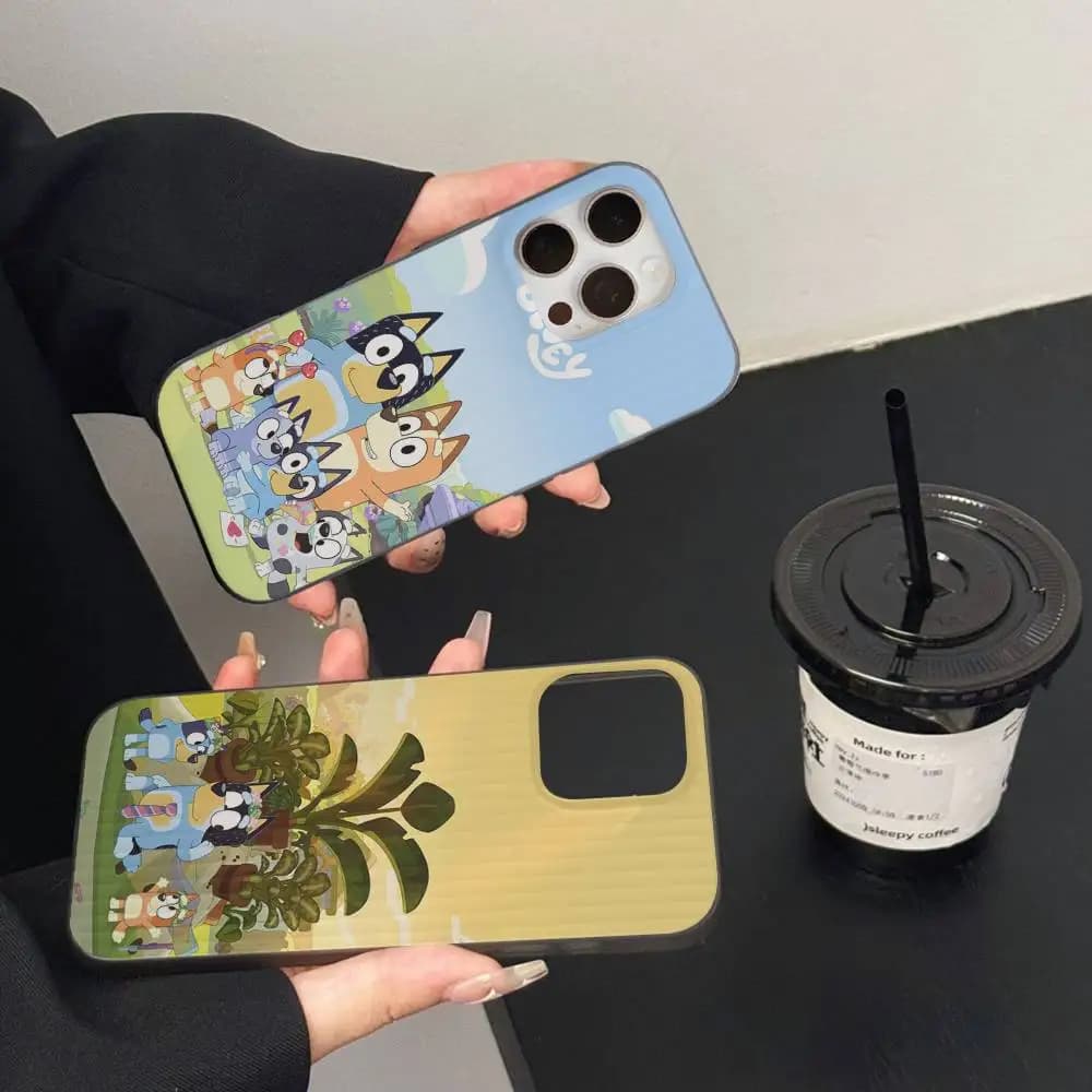 Cartoon Anime B-Blueys Soft Corrugated Transparent Phone Case For iPhone 17 15 16 11 12 13 14 Pro Max Plus Pro