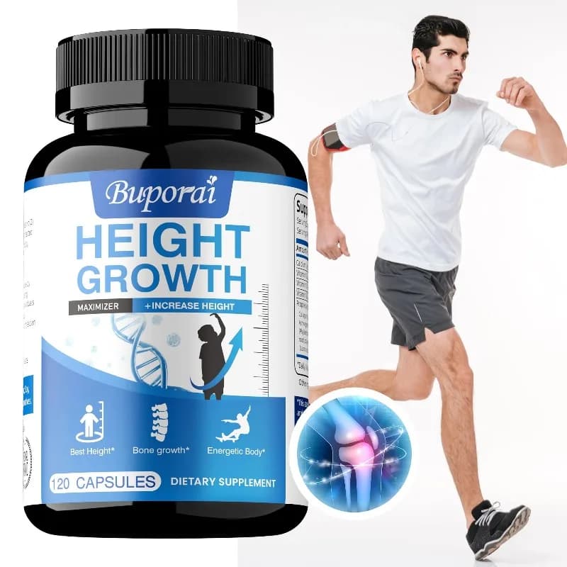 Height growth supplement: with vitamins and calcium zinc, helps natural height growth, promotes bone growth, improve bone strength