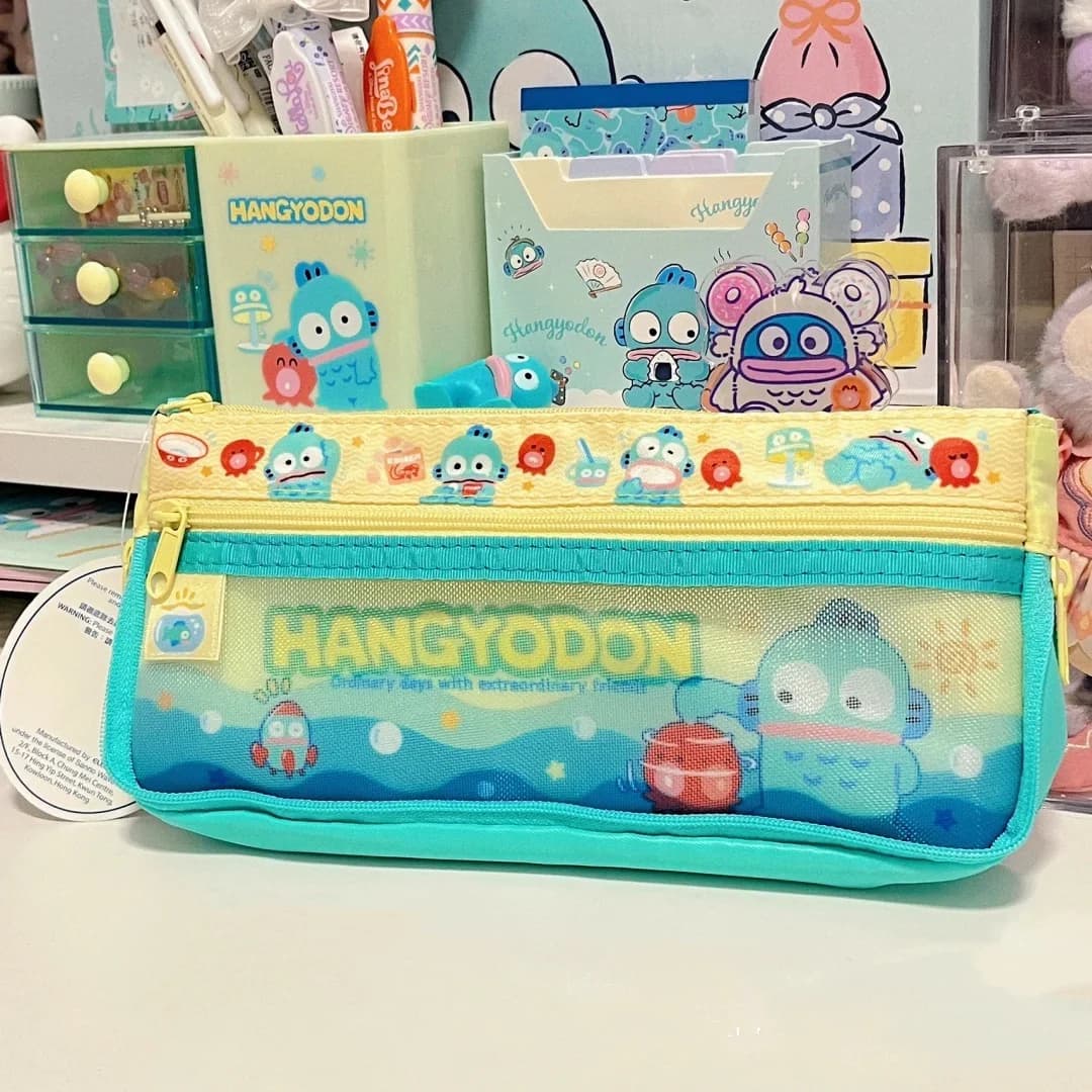 Nuovo Sanrio Hangyodon Astuccio per matite Kawaii Anime Cartoon Materiale scolastico Studente Borsa di immagazzinaggio di cancelleria Astuccio per penne Giocattoli Regali per ragazze