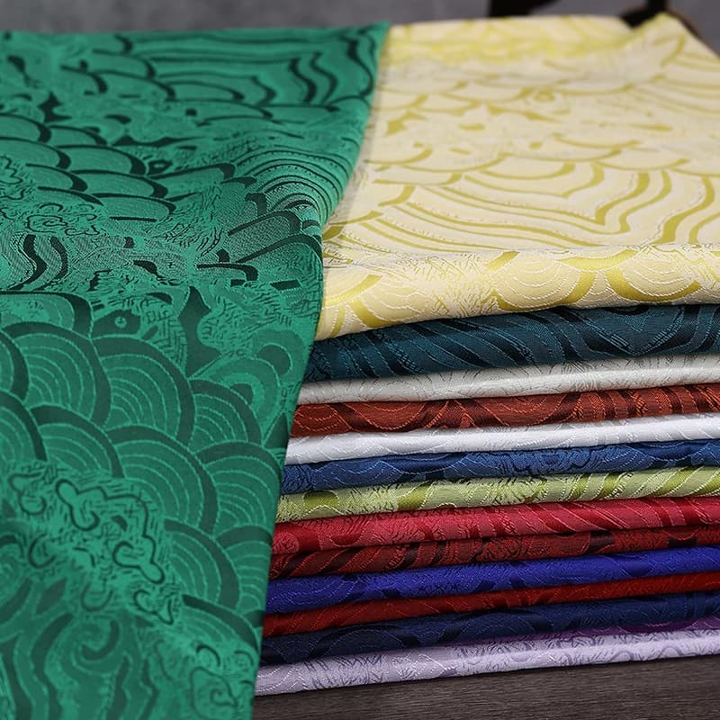 150x50cm Satin Brocade Jacquard Chinese Style Damask Fabric for Cheongsam Jacket Mongolian Robe Stage Clothing Bag Sewing Fabric