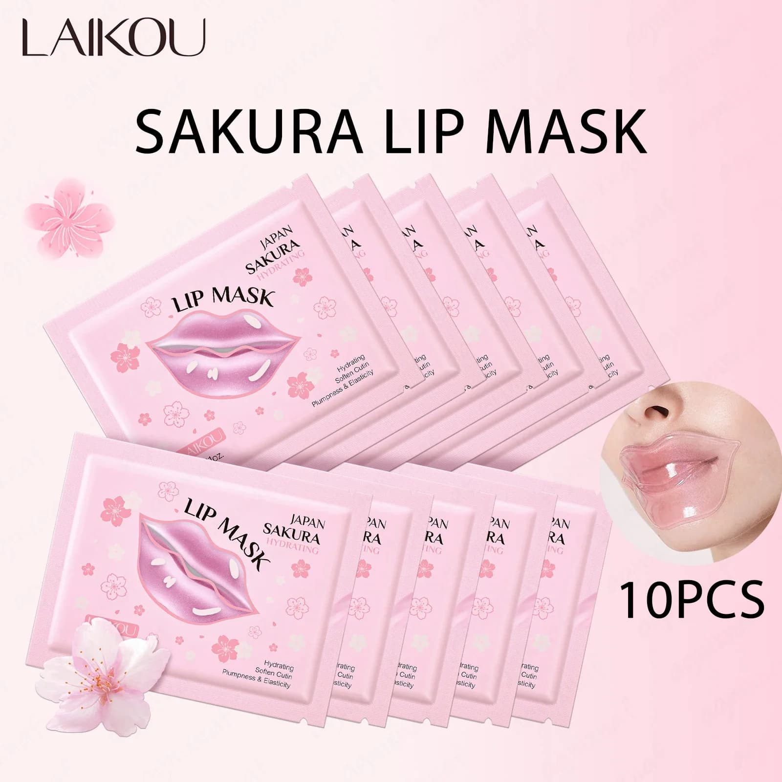 LAIKOU 5/10pcs Lip Mask Hydrating Lip Care Repair Clear lip lines Labial gel Patch Labbra Pad Patch Care products