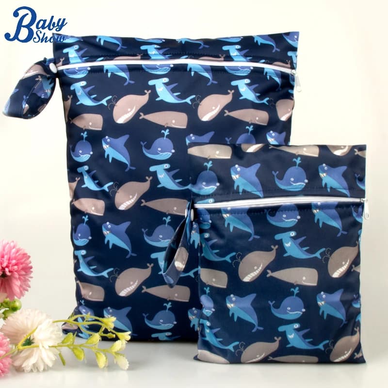 Babyshow 2 pezzi pannolini di stoffa borse bagnate impermeabili riutilizzabili da viaggio spiaggia piscina asilo articoli per bambini borsa da palestra per yoga per bambini e mamma
