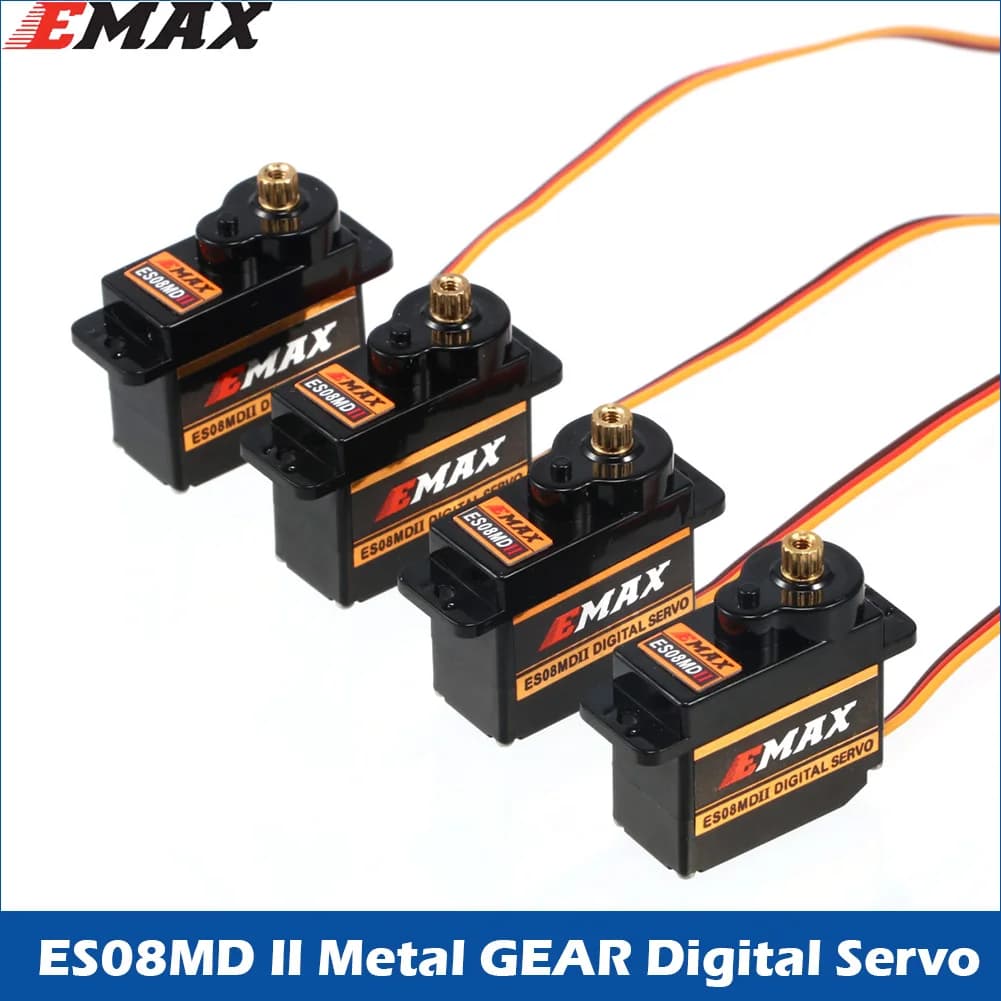 2/4/10 pz. Servo Digitale EMAX ES08MD II con Ingranaggi in Metallo, compatibile con SG90 ES08A ES08MA MG90S per Elicottero TREX 450, Aeroplano, Robot RC