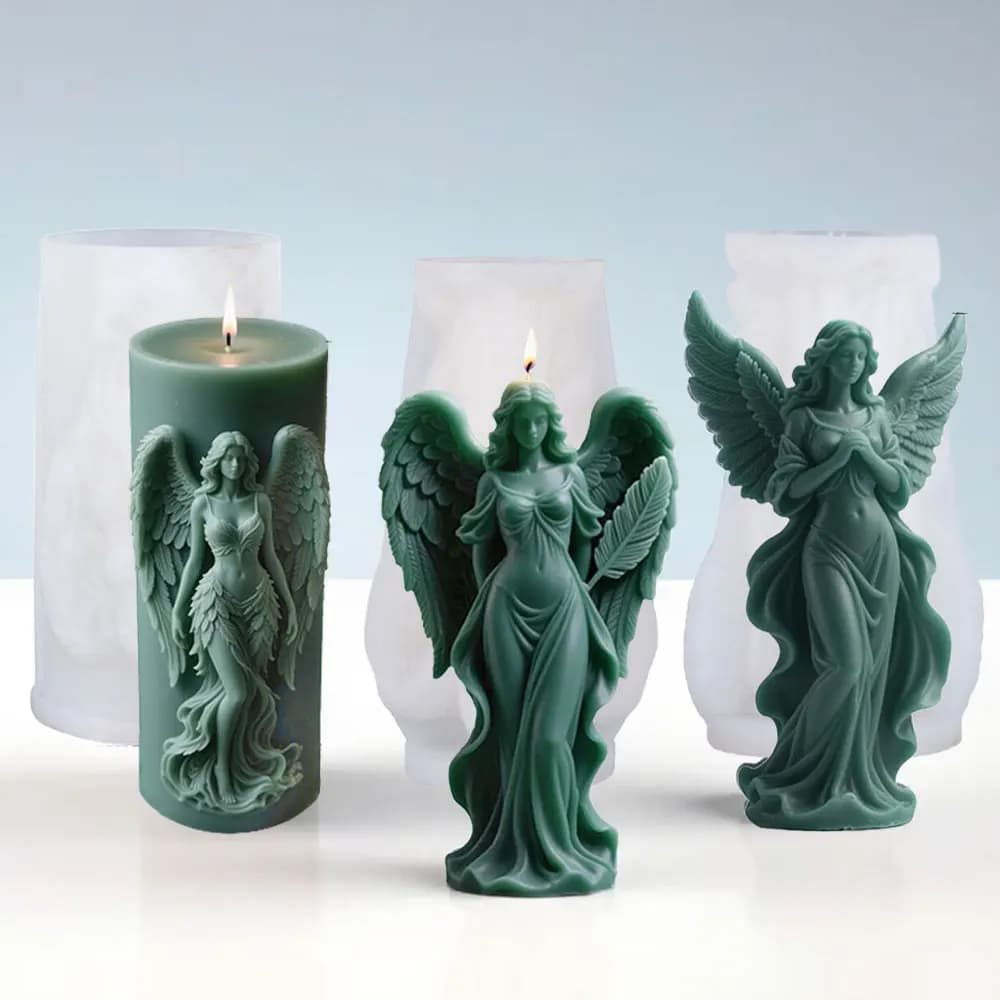 Ali Dea Scent Silicone Candle Print DIY Prayer Angel Sculpture Gesso Resin Print Women Candle Making Supplies Home Decorations