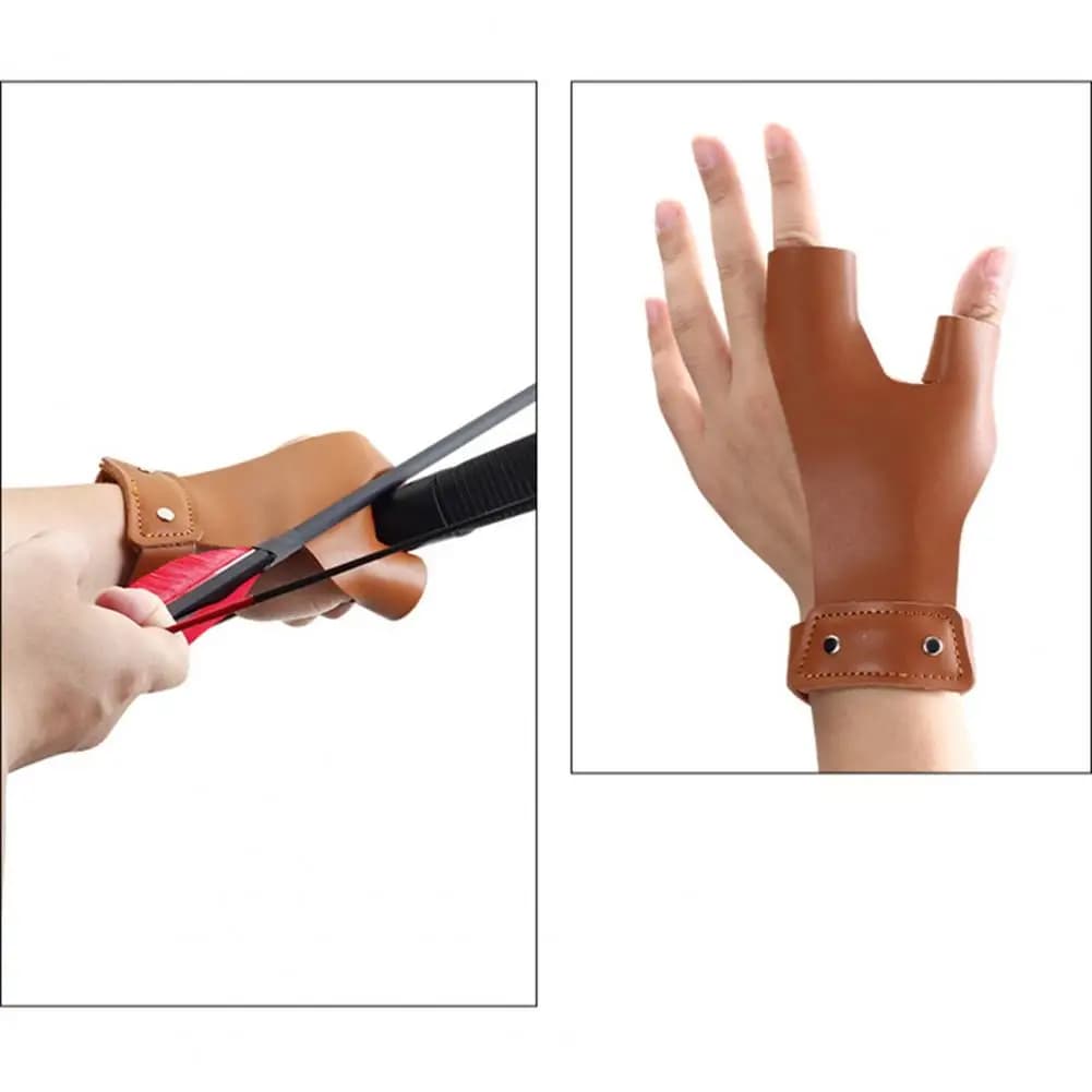 Bow Arrow Guard Archery Shooting Glove Faux Leather Hand Guard Finger Protector for Youth Adult Outdoor Bow Hunting Practice
