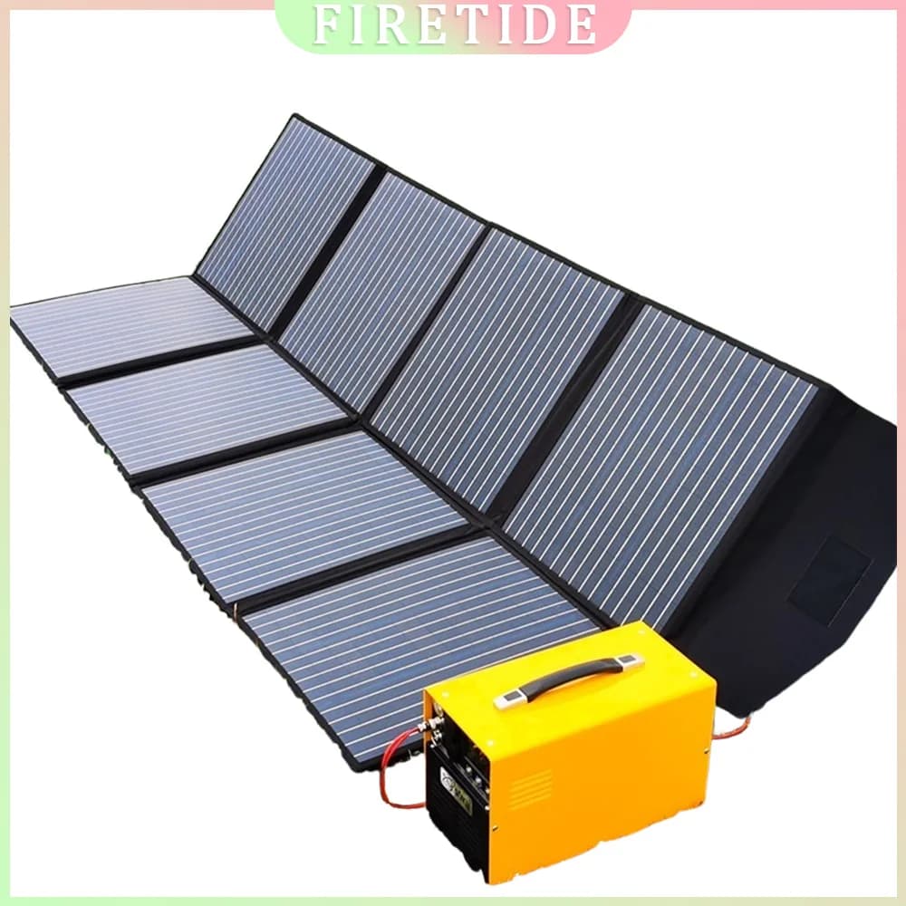 Caricabatteria solare pieghevole da pannello solare portatile 18V 500W per campeggio da viaggio con centrale elettrica per telefono cellulare portatile
