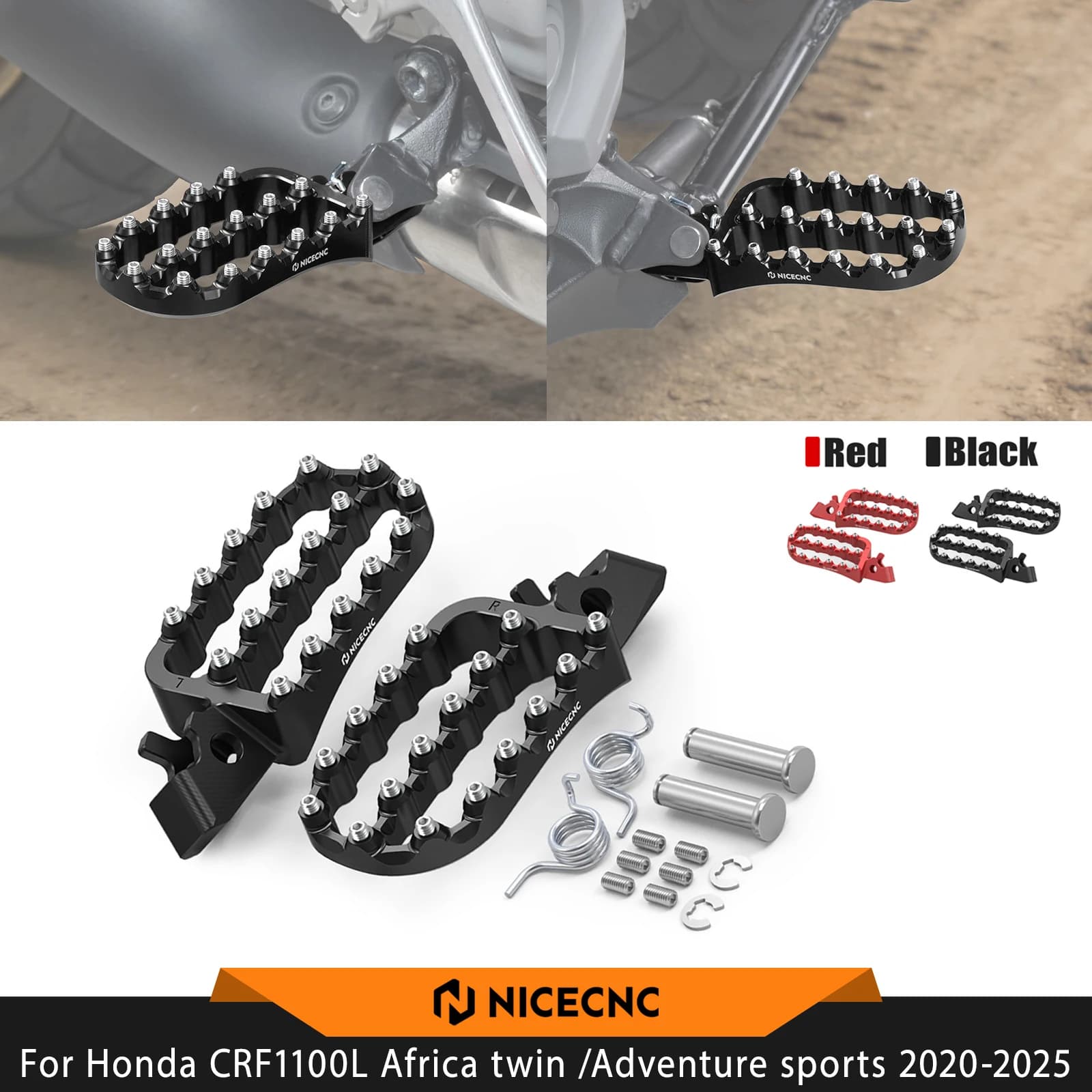 Poggiapiedi per Honda CRF1100L Africa Twin /Adventure Sports 2020-2026, Compatibili con Africa Twin CRF 1100L ADV 2025 2024 2023 2022 2021