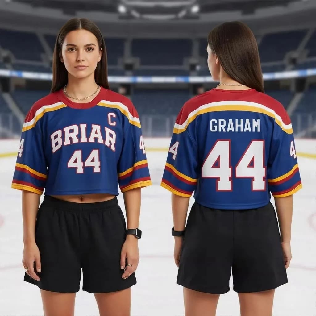 Summer Women's Off Campus Briar University Graham 44 DI LAURENTIS 66 Crop Top Football Jersey Short Sleeve Crop T-shirt Tops