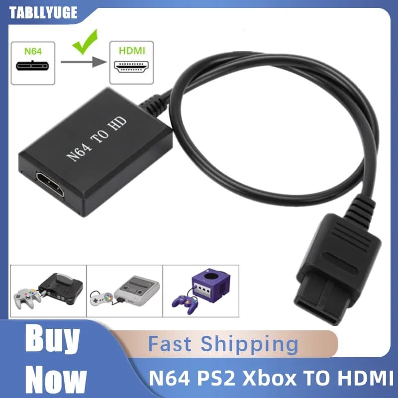 HD 1080P N64 PS2 Wii Xbox a cavo compatibile HDMI Console di gioco TV HD per cavi HDMI Plug and Play Converte da Nintendo 64 a HDMI