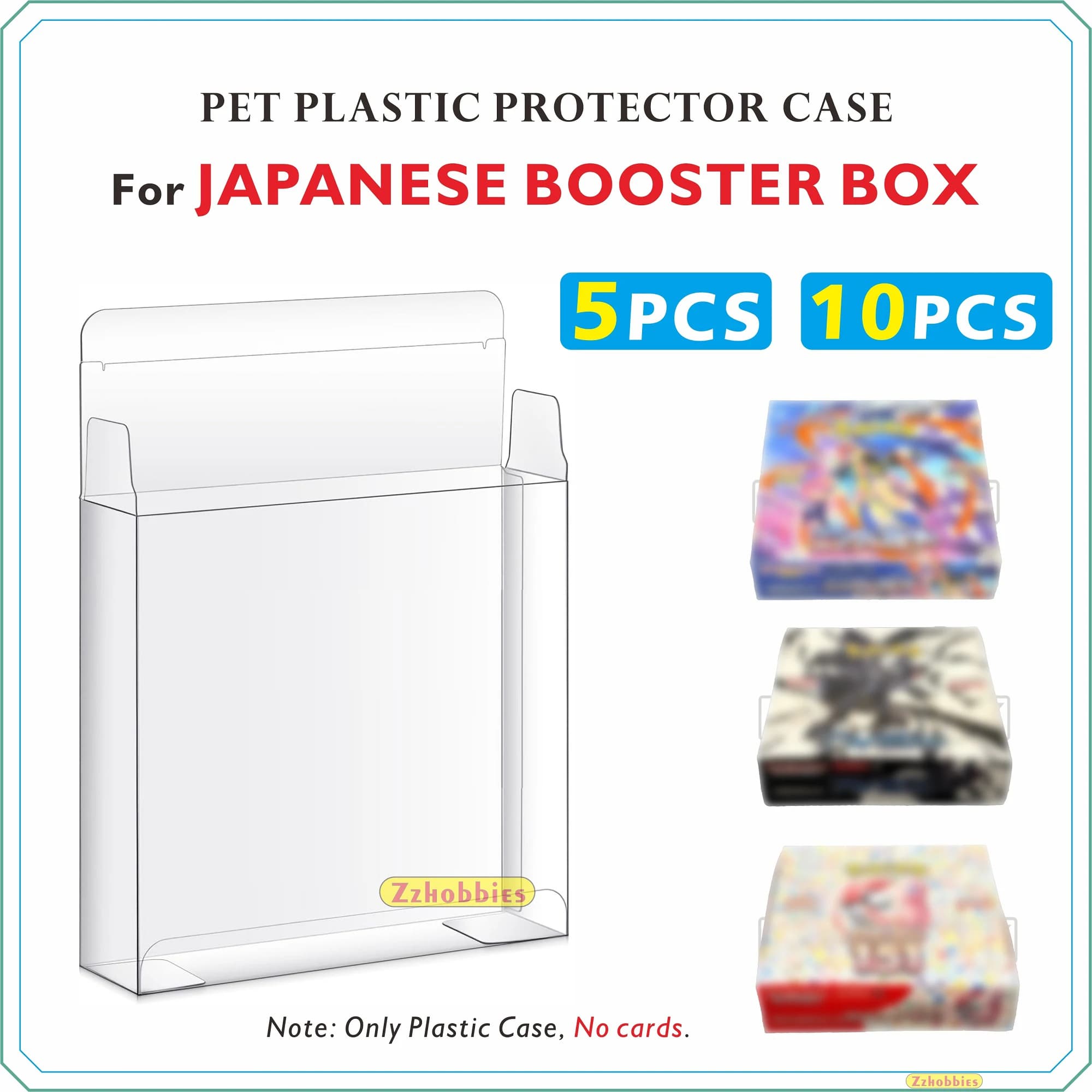 10PCS Plastic Display Case Storage Protector for Japanese Booster Box 0.45mm Thick Display Case for Collectible