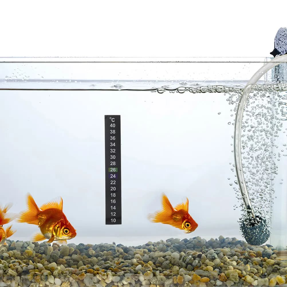 8Pcs Aquarium Temperature Sticker Fish Tank Thermometer Strip Color Changing Numbers Adhesive LCD Display Accurate Fish Water