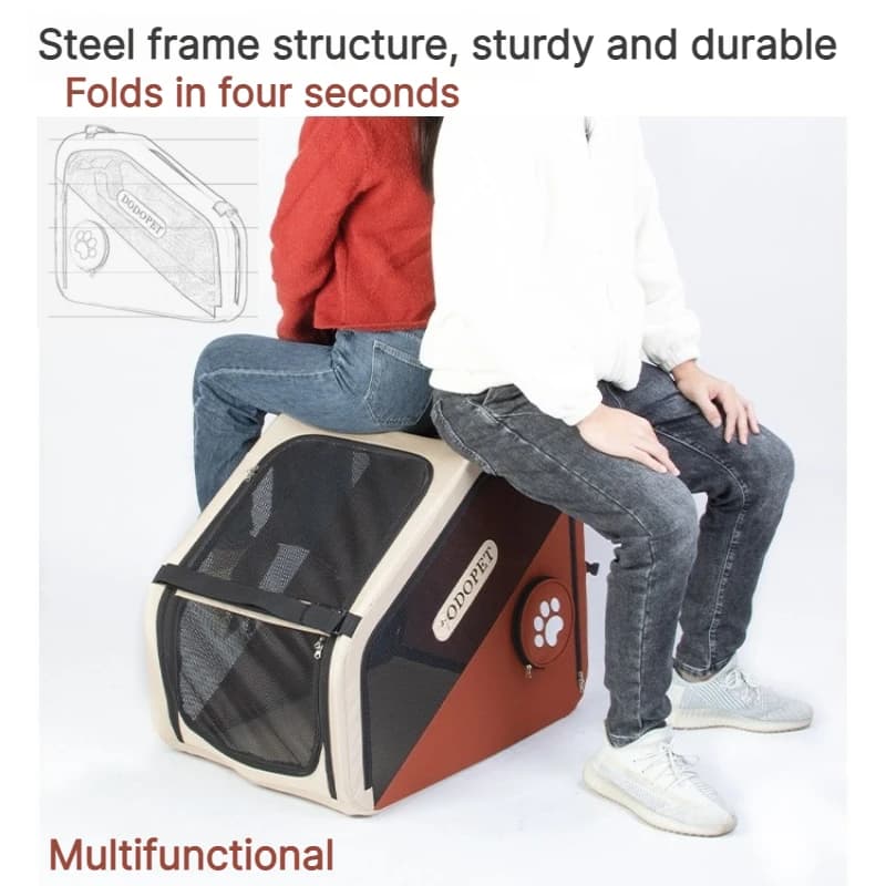 Foldable Pet Car Carrier For Large Dogs Portable Travel Dog Crate Cage Collapsible Kennel