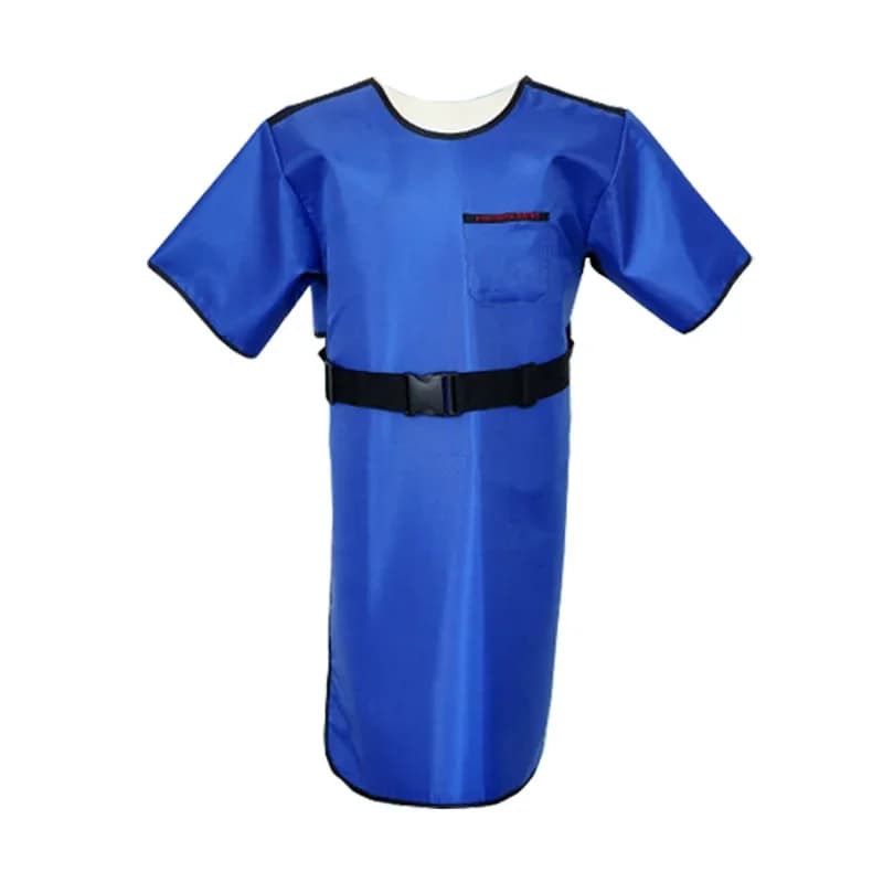 Abbigliamento al piombo, indumenti protettivi, reparto radiologico, gilet da intervento, sciarpa, implantazione di particelle, maniche lunghe.