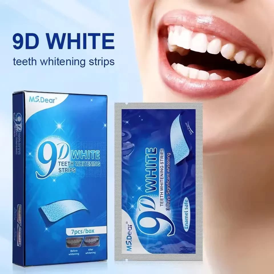 Strisce sbiancanti 9D per denti, dentifricio, finte faccette per denti, gel per igiene orale, strisce sbiancanti elastiche doppie per sbiancamento dentale