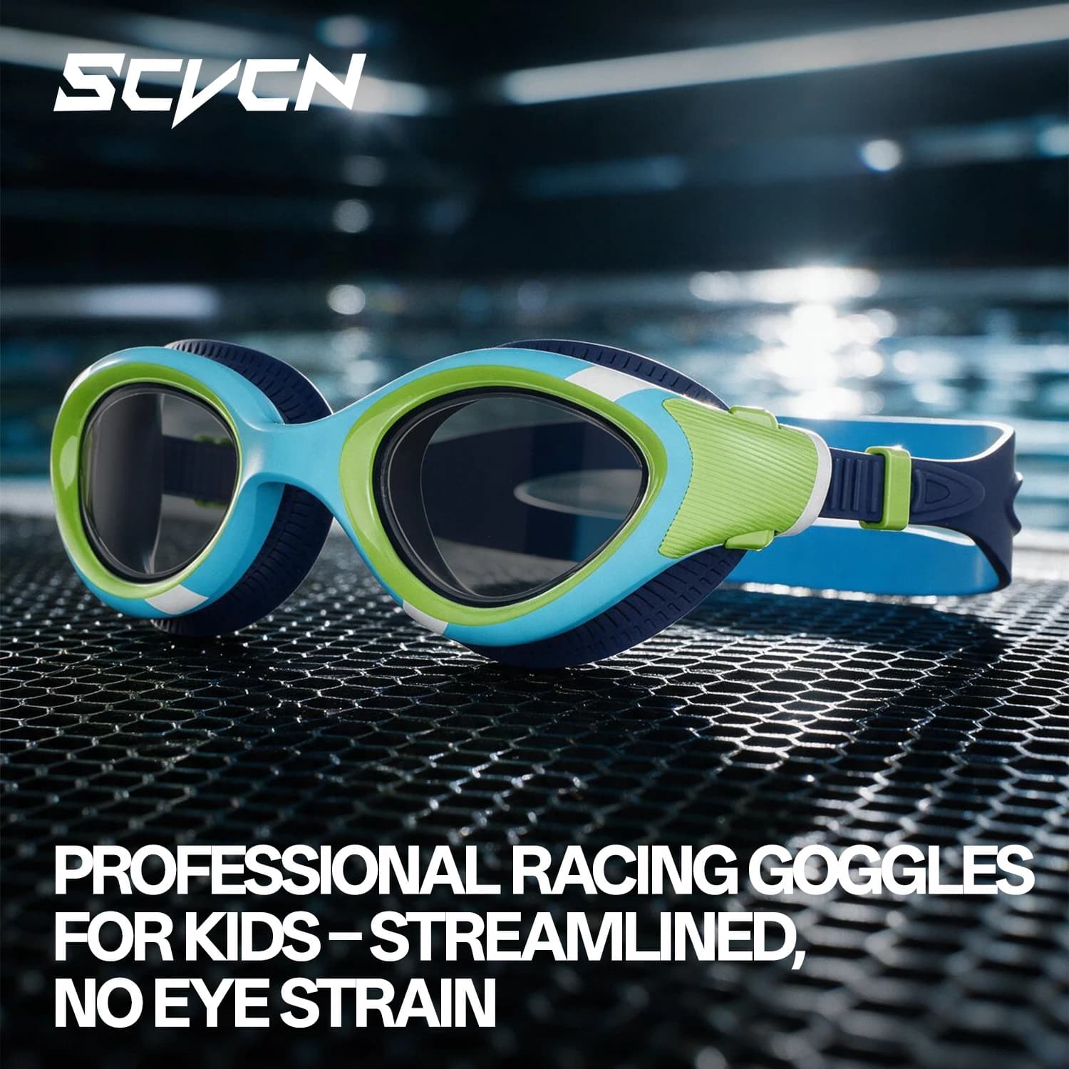 SCVCN UV400 Swimming Goggles Children Pool NEW Beach Water Sports Kids Polarized Swim Goggles Anti‑Fog Soft Silicone Leak Proof