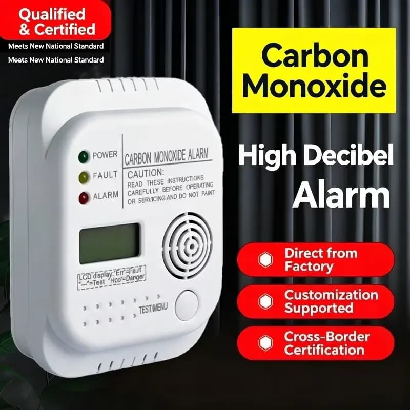 2026 hot for LZ201 Carbon Monoxide Detector Plug In LCD Screen High Sensitive 85dB Audible Alarm Household CO Safety