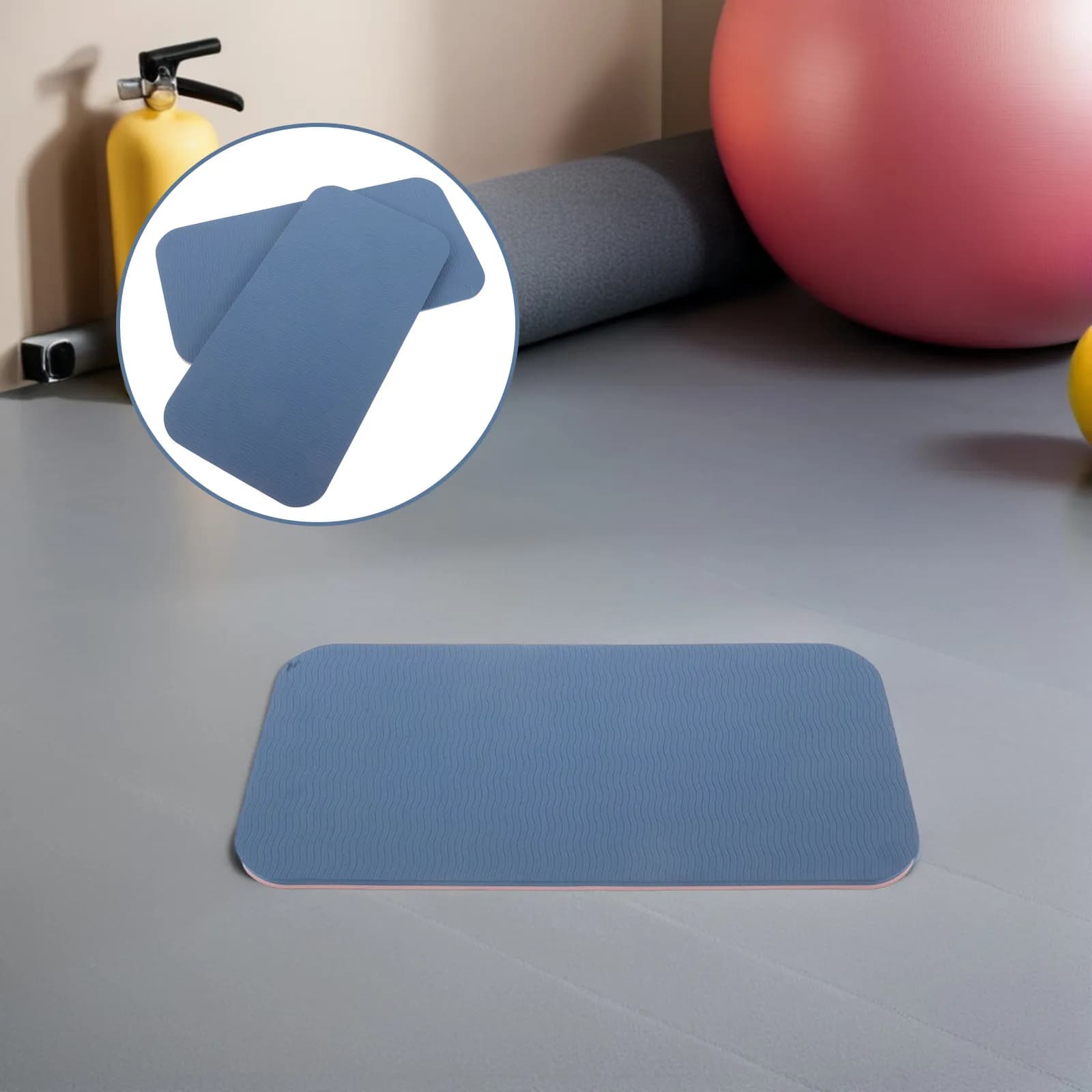 Tappetino Yoga Spesso 0,8 cm (2 Pezzi) Extra Largo Antiscivolo in TPE per Esercizi, Supporto Ginocchia, Avambracci e Polsi, per Uomini e Donne, Uso Domestico