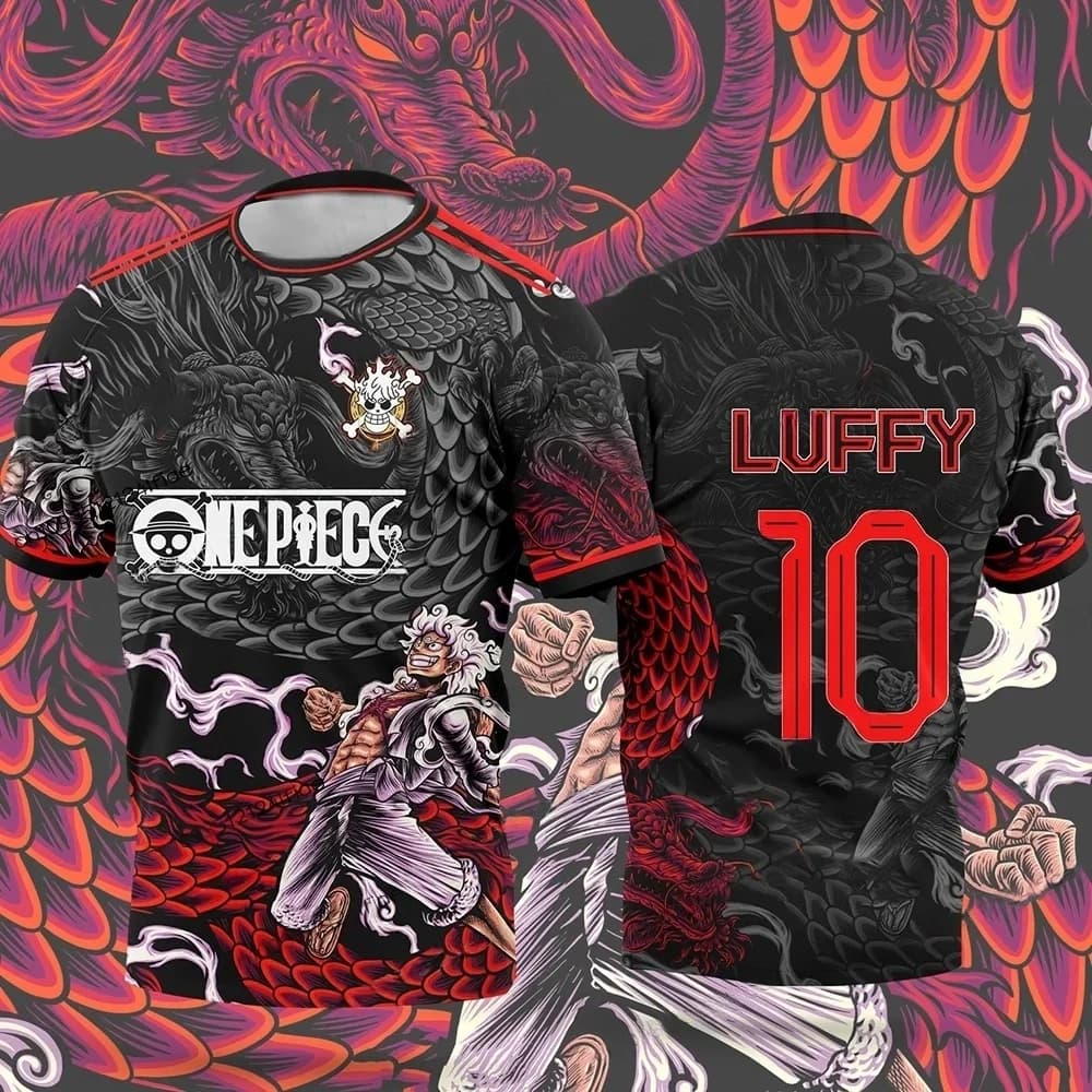 Nuova Maglia Sportiva 2026 Bandai Anime Giapponese One Piece Luffy Gear 5 Dragon Scale Jersey 2025 Stampa 3D