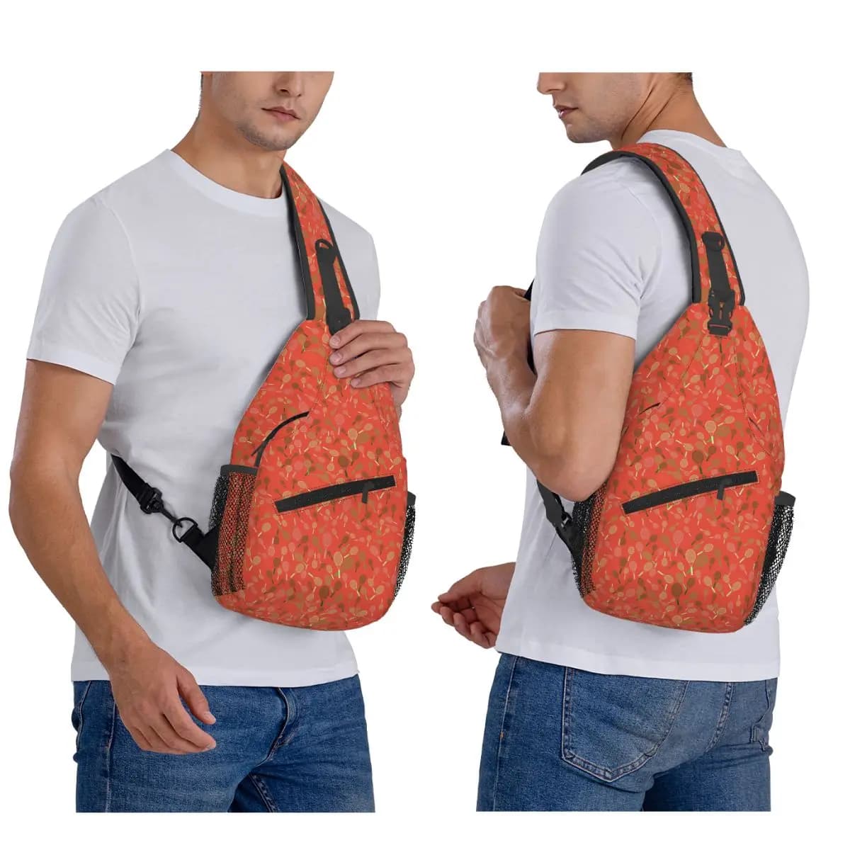 Borsa da petto per racchette e palline da tennis Borsa da petto da uomo con tracolla a tracolla Borsa da viaggio per escursionismo