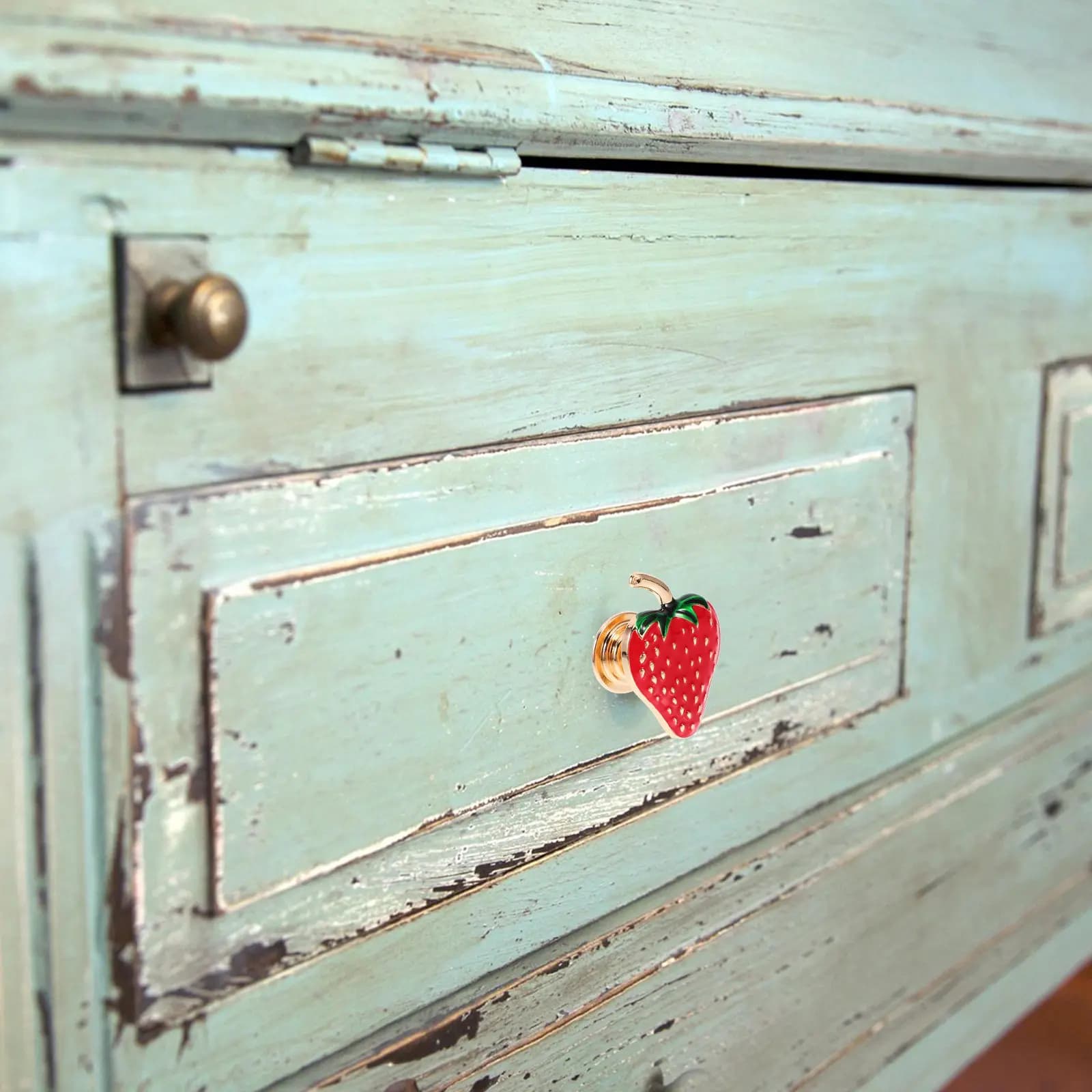 Maniglia per mobile in lega di zinco con design a fragola, piccola maniglia per cassetto, per cassettiera, armadio, porta, mobili da cucina, decorativa