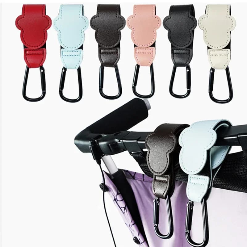 1/2 pezzi nuovo sacchetto per bambini in pelle PU gancio per passeggino carrello girevole organizzatore gancio per carrozzina accessori per passeggino per grado di carrozzina
