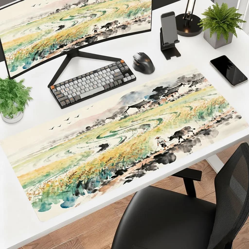 Iron Art Buffalo Pattern Mouse Pad HD Print Non Slip Rubber Washable Desk Decor Mat for Gaming Laptop Office Daily Gift