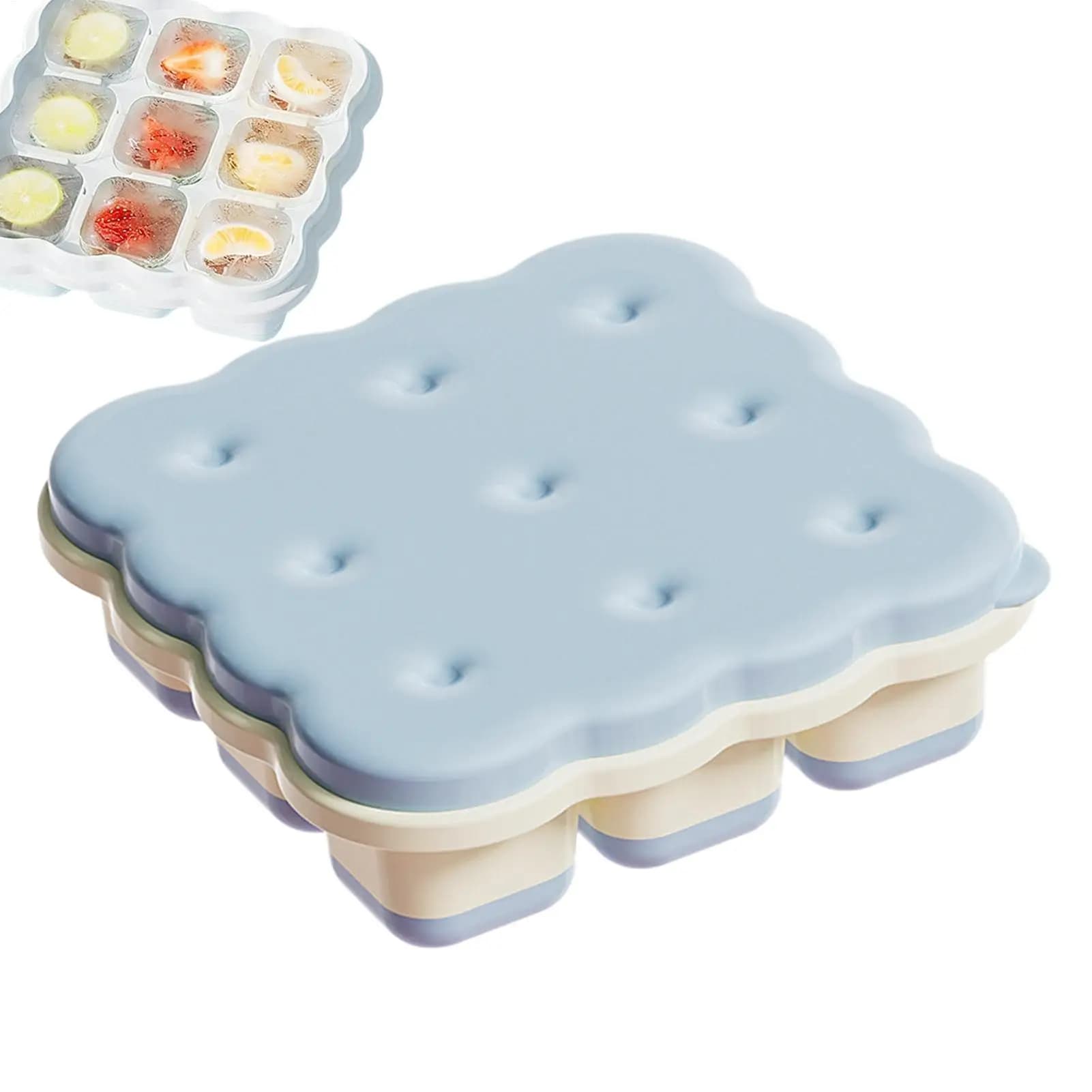 Soft Rubber Ice Cubes Tray Square Ice Mold Square Reusable Silicone Ice Tray Molds For Freezer, Round Ice Cubes Kitchen Bar Tool