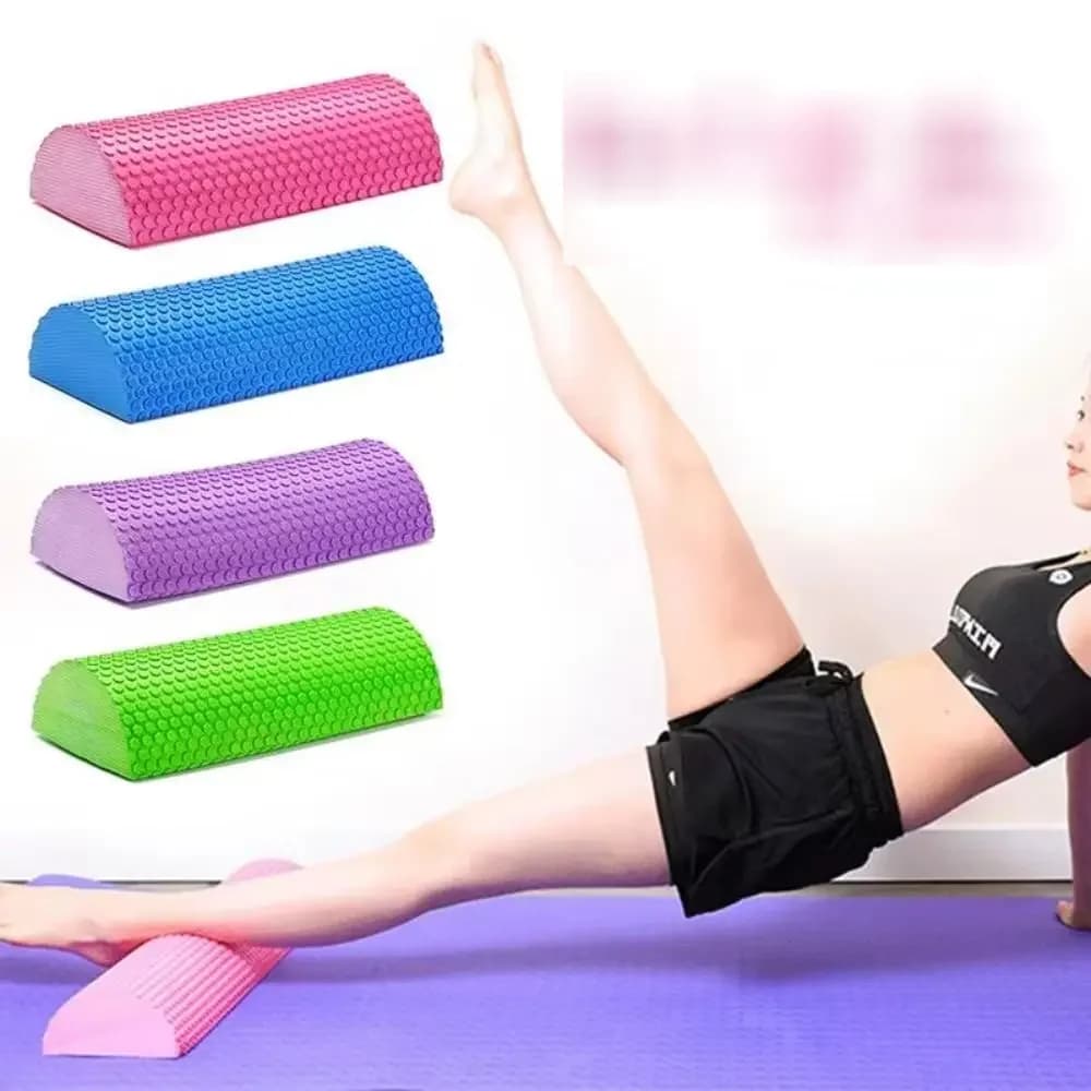 Rullo in Schiuma EVA Semicircolare da 30cm per Massaggio, Yoga, Pilates, Fitness, Blocchi per Yoga con Punti di Massaggio, Rullo per Yoga e Pilates