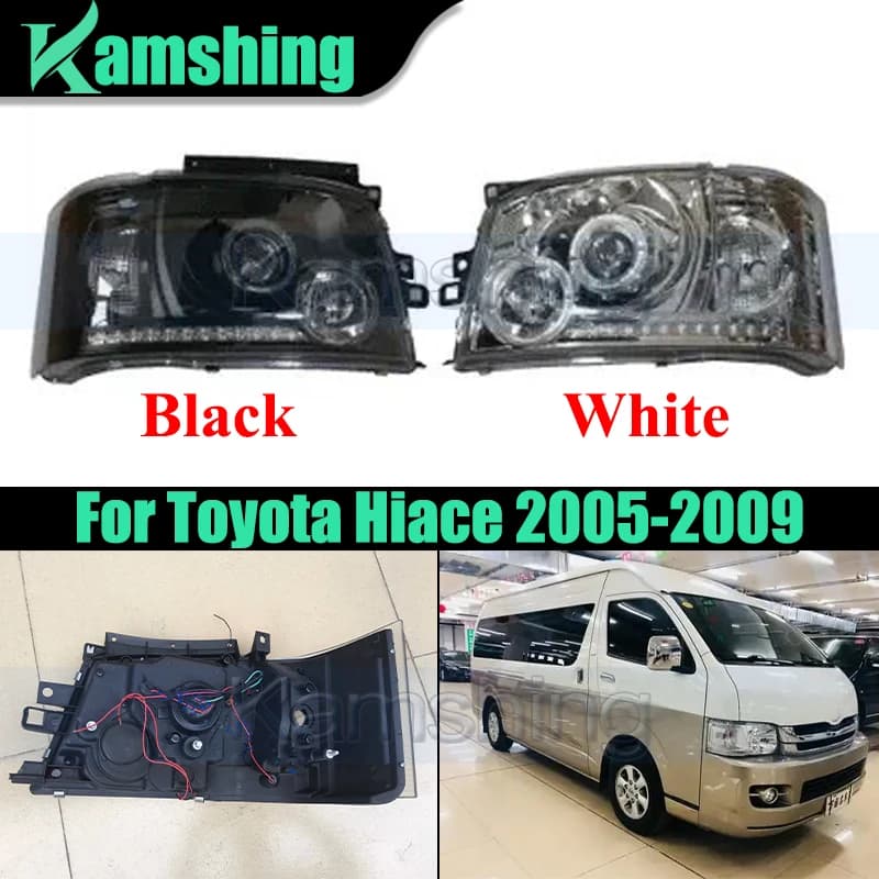 1 coppia Auto Paraurti Anteriore Faro Per Toyota Hiace 2005-2009 HA CONDOTTO LA Luce Della Testa Del Faro Testa Della Lampada
