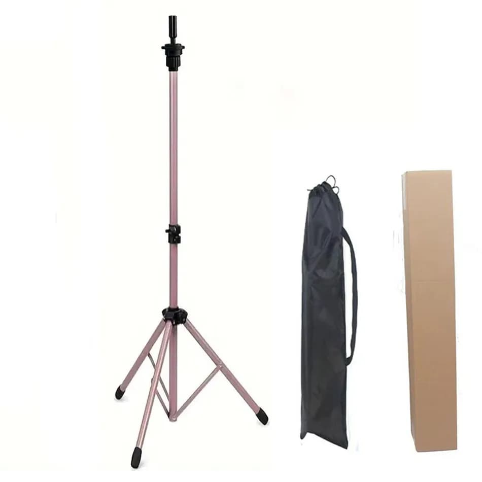 60-115CM Head Support for Adjustable Wig Support for Tripod Head for Pink Metal Doll for Training Head for Cosmetology Hairdressers